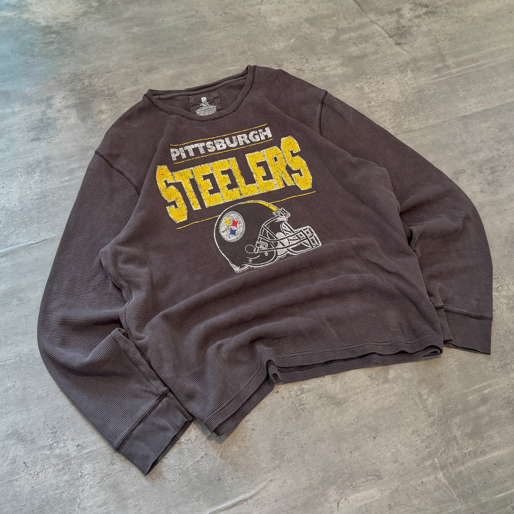 Vintage VTG Y2K 2000's 00's Pittsburgh Steelers Thermal Waffle Long Sleeve Shirt